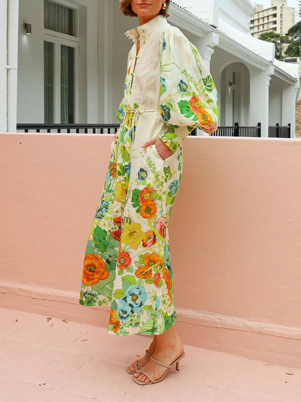 Robe Maxi Bohème à Imprimé Floral