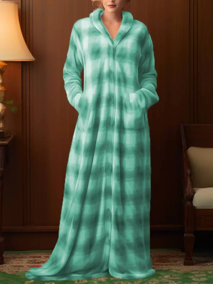 Marianne | Manteau de nuit zippé à carreaux