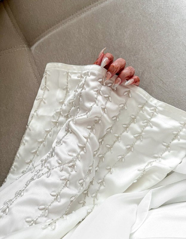 Abaya Perlée Faite à la Main