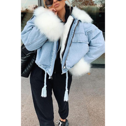 Valeria | Veste D'hiver En Jean Pour Femmes