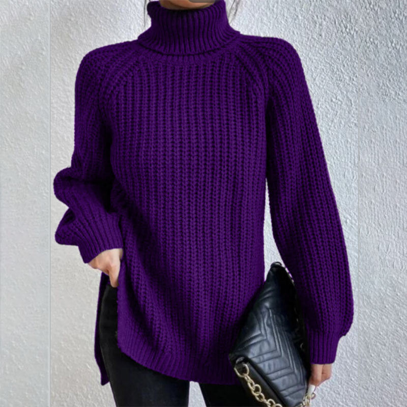 Pull en Laine à Col Haut et Épais