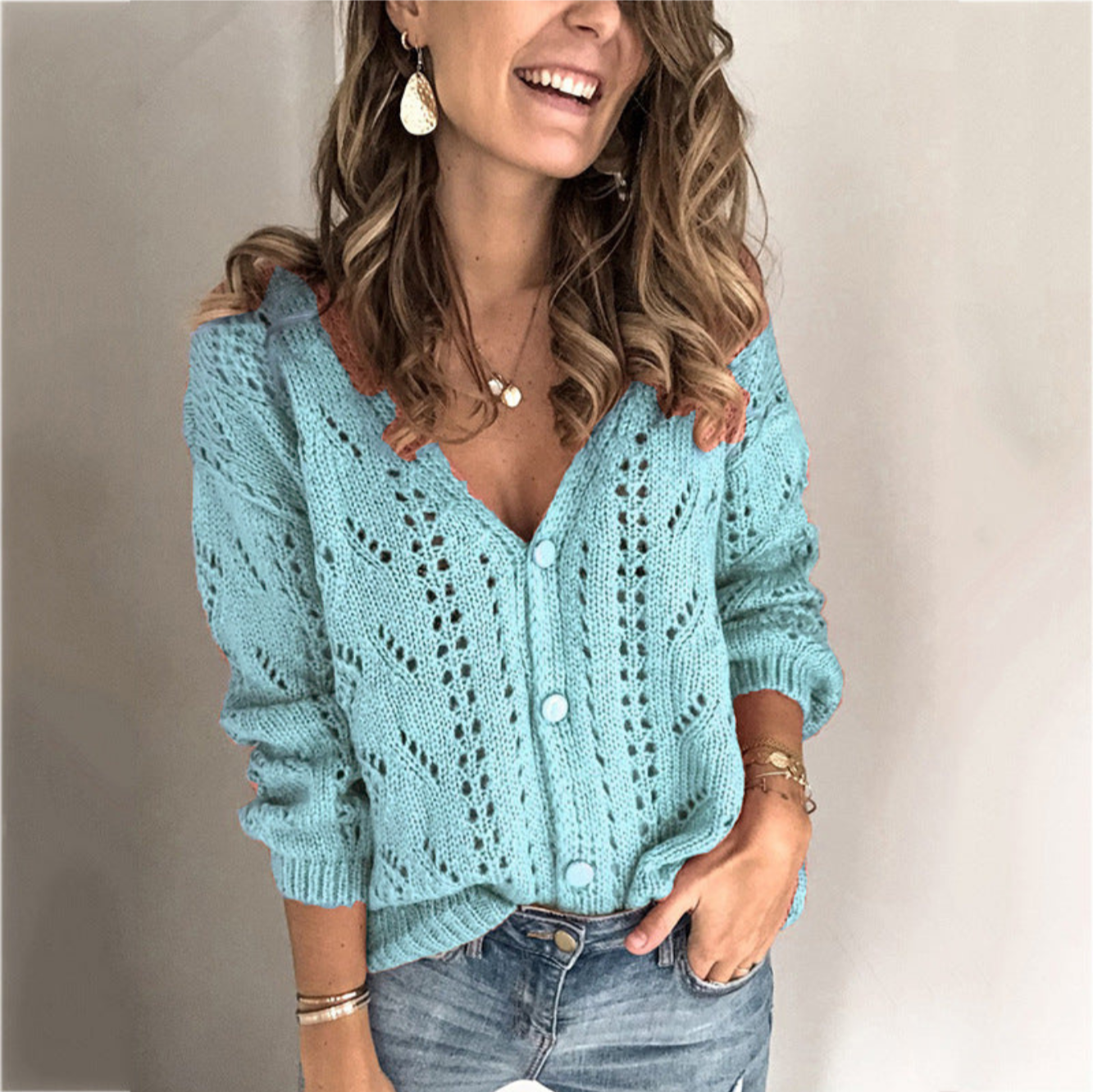 Leona | Pull Col V Pour Femmes