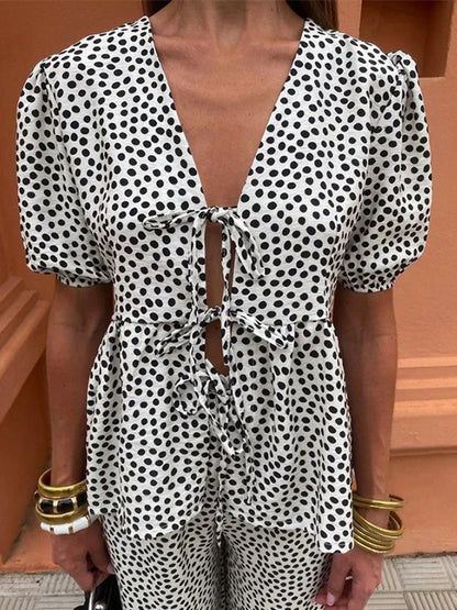 Chantal | Chemise à manches courtes et pantalon décontracté