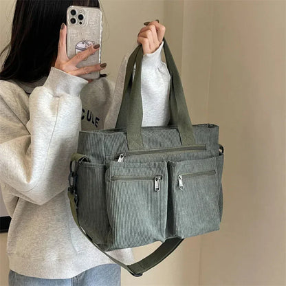 DEBORAH | Sac fourre-tout en velours côtelé