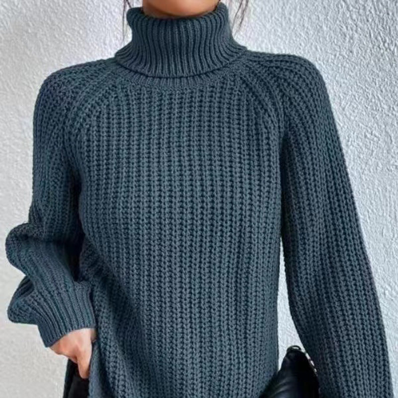 Pull en Laine à Col Haut et Épais
