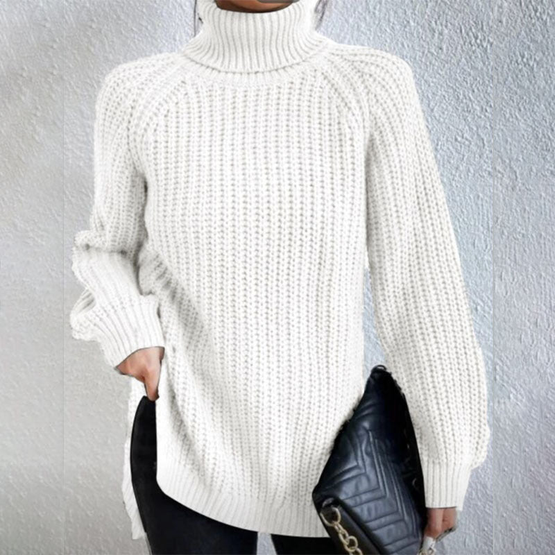 Pull en Laine à Col Haut et Épais