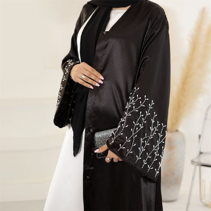 Abaya Perlée Faite à la Main