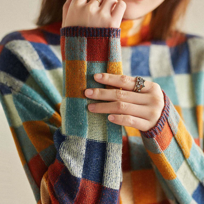JESSY | Pull col roulé en patchwork