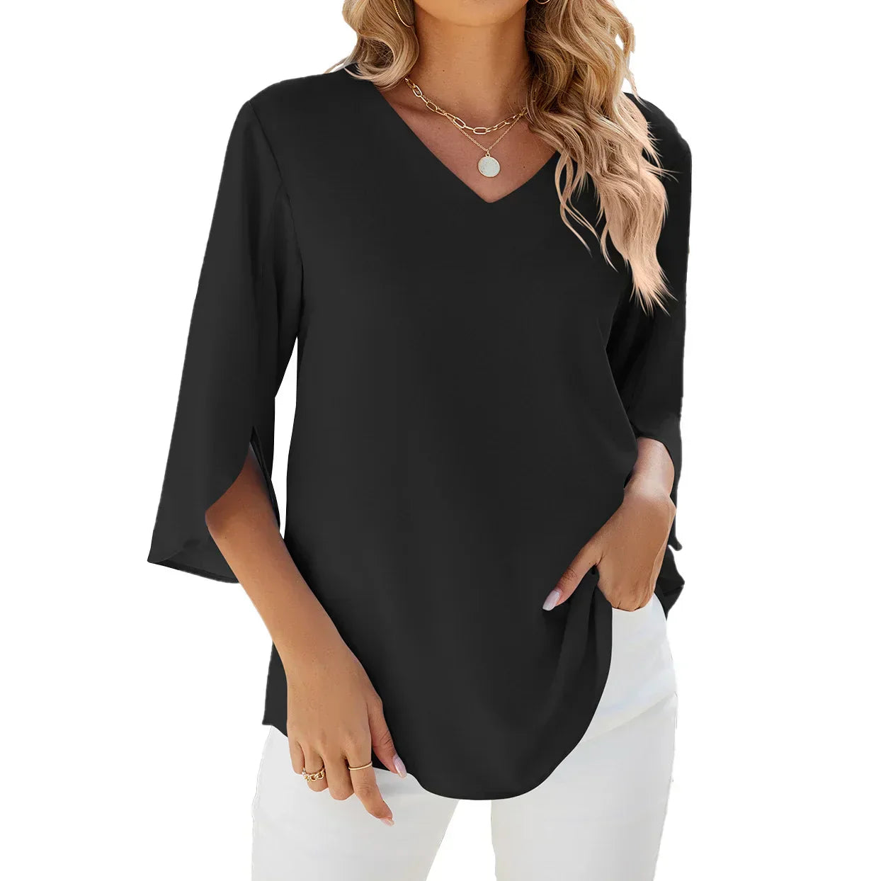 Isabelle | Blouse élégante à col en V