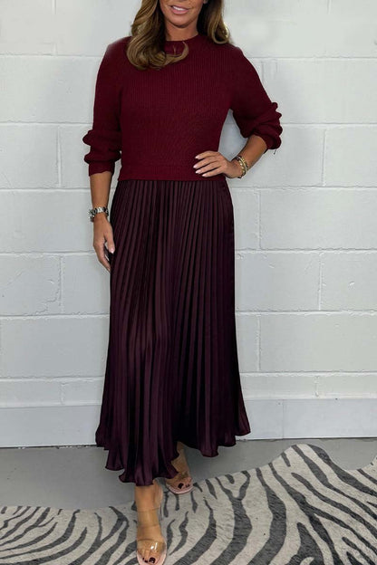 EMELINE | Ensemble pull-jupe plissée