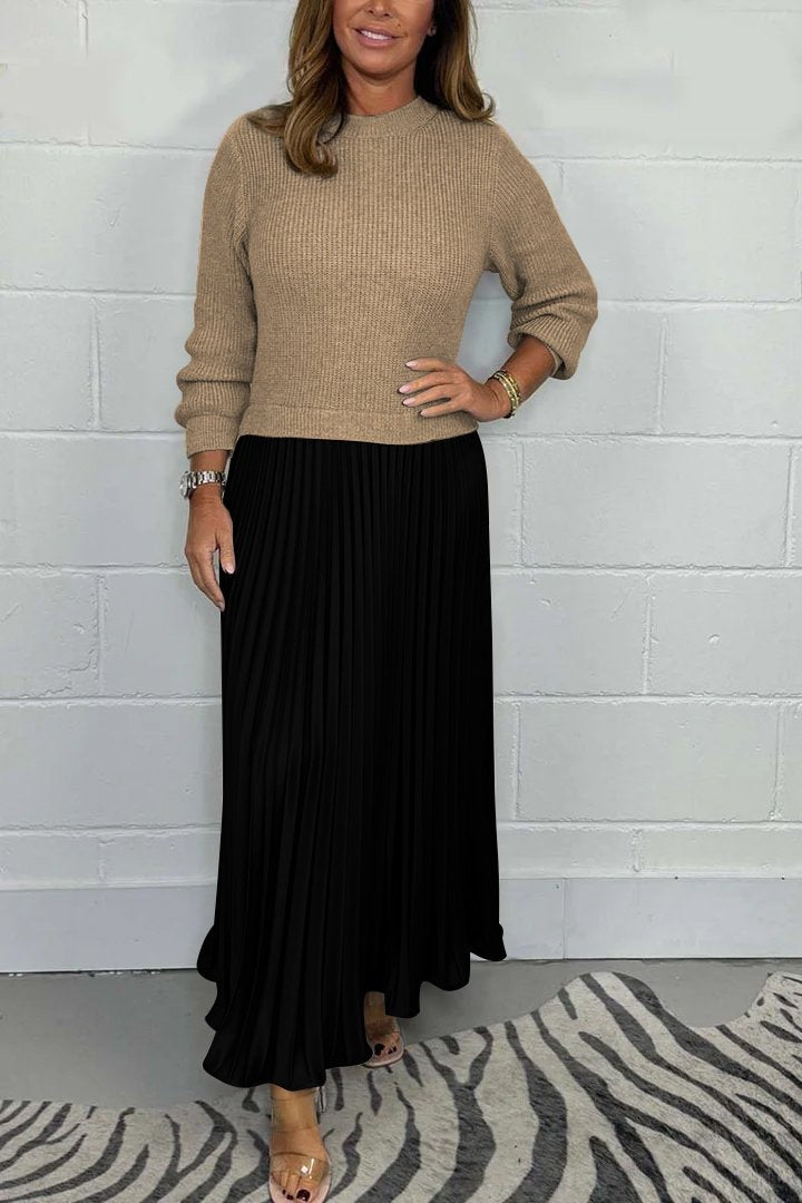 EMELINE | Ensemble pull-jupe plissée