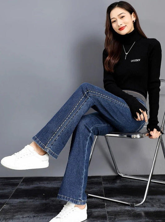 Mariel | Pantalon en Denim Coupe Droite pour Femmes
